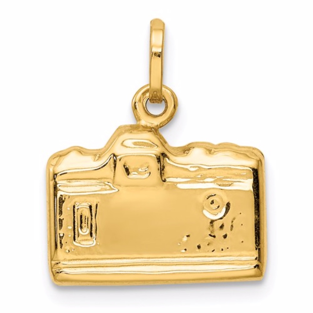 14k 3-D Polished Camera Charm - image 3